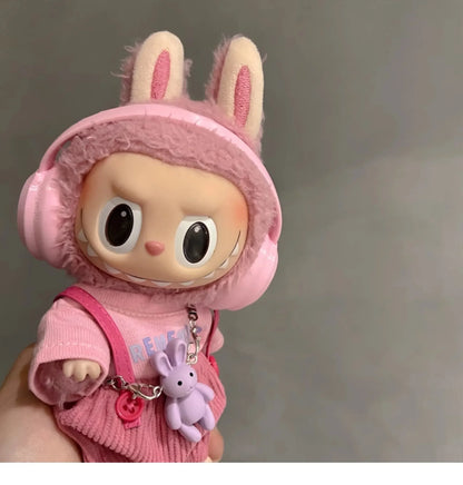 Labubu Doll Accessories — 17cm Fashion & 10cm Cotton Doll Macaron Color Earphones for Labubu Dolls