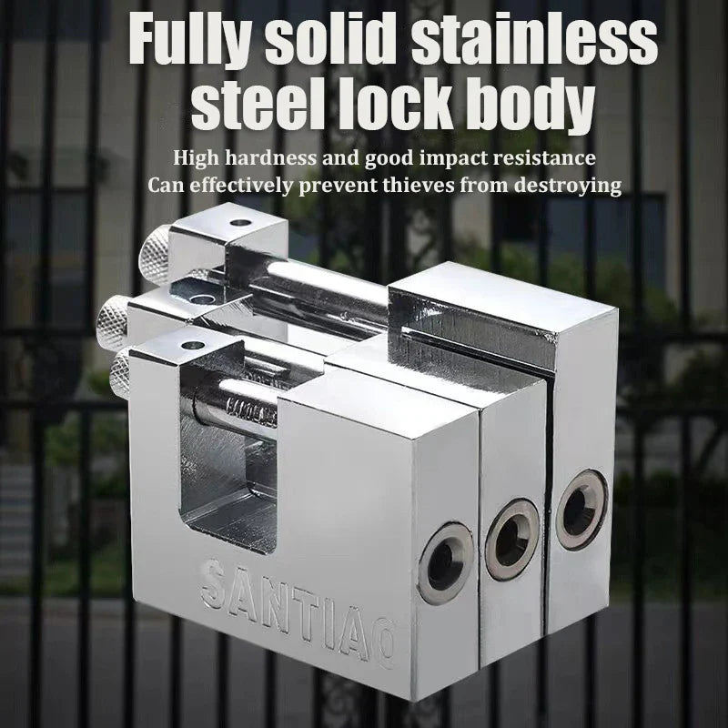 High Security Padlock with 3 Keys – Heavy Duty D-Shaped Lock for Garage Doors, Containers, Gates, and Warehouses