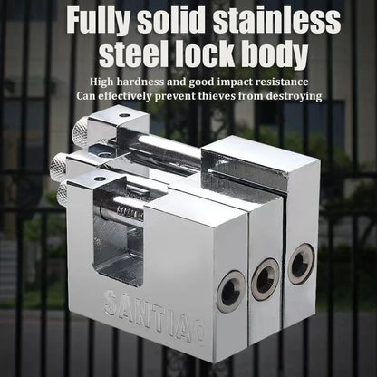 High Security Padlock with 3 Keys – Heavy Duty D-Shaped Lock for Garage Doors, Containers, Gates, and Warehouses