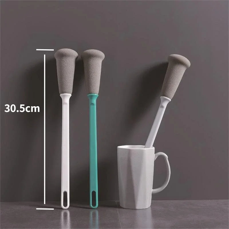 Long Handle Sponge Brush - Kitchen Cleaning Tool for Bottles, Cups, Jugs, and Beer Glasses