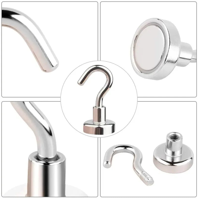 40PCS Strong Magnetic Hooks - Versatile Storage Solution for Home, Kitchen, Bar, Bathroom, and Keys