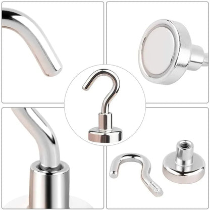 40PCS Strong Magnetic Hooks - Versatile Storage Solution for Home, Kitchen, Bar, Bathroom, and Keys