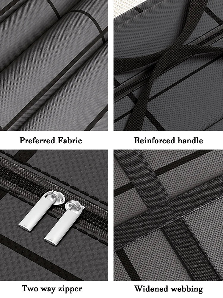 Large Capacity Black Storage Bag: Super Load-Bearing, Dustproof, Moisture-Proof with Zipper - 1PC