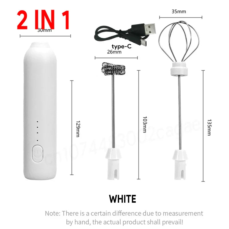 Upgraded USB Rechargeable Electric Milk Frother & Egg Beater – 3-Speed Handheld Mini Coffee Blender for Espresso & Kitchen Use