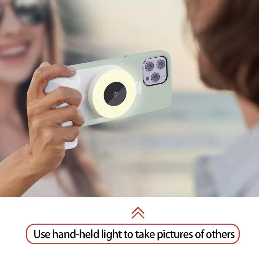 Mini Magnetic Pocket LED Fill Light — Universal Selfie Light for iPhone 12-15 with MagSafe