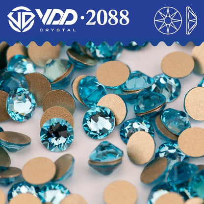 VDD AAAAA Crystal Flatback Rhinestones - SS16-SS30 16-Cut Gems for DIY Crafts & Nail Art Decoration