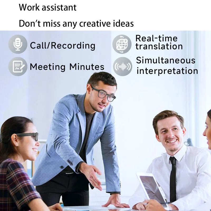 AI Smart Glasses — 8MP Camera Bluetooth Sunglasses with Audio, Video, Calls, Music Player, Multifunctional Wearable