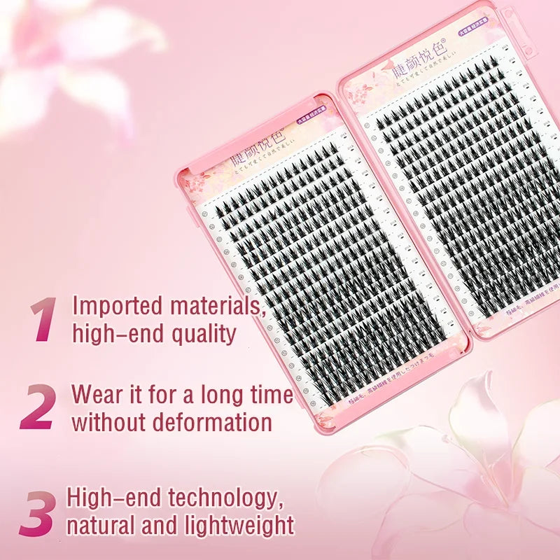 32 Rows Individual Eyelash Extensions – Professional Cluster Lashes for Grafting, Large Capacity by Flowerknow