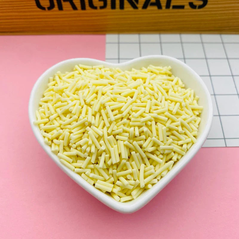 100g Colorful Long Clay Sprinkles – 5-6mm DIY Craft Decorations for Phone Deco & Creative Projects
