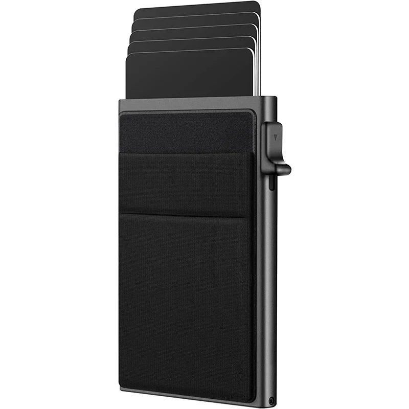 RFID Credit Card Holder for Men, Thin Slim Luxury Metal Mini Minimalist Wallet, Bank & ID Cardholder Case