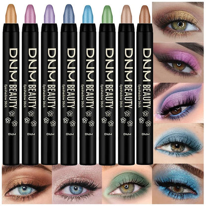 16-Color Pearlescent Eyeshadow Sticks – High Pigment Waterproof Glitter Eye Makeup Pencil, Long-Lasting & Smudge-Proof