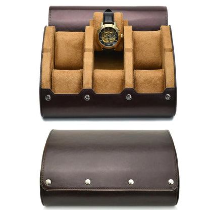 6-Slot Watch Travel Case – PU Leather Organizer Roll for Men & Women, Watch Display Storage Case