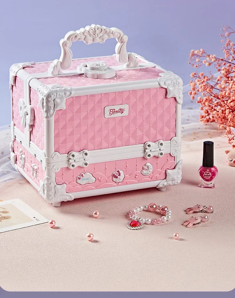 49 Piece Kids Makeup Kit for Little Girls – Washable Real Princess Makeup Set with Cosmetic Case, Birthday Gift Play Set