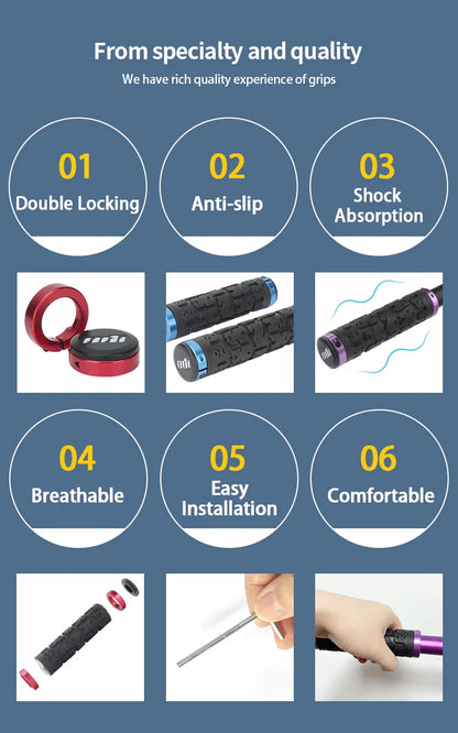 ODI RG01 Bicycle Handlebar Grips – Anti-Slip Lock-On Shock Absorbing MTB & Road Bike Grips