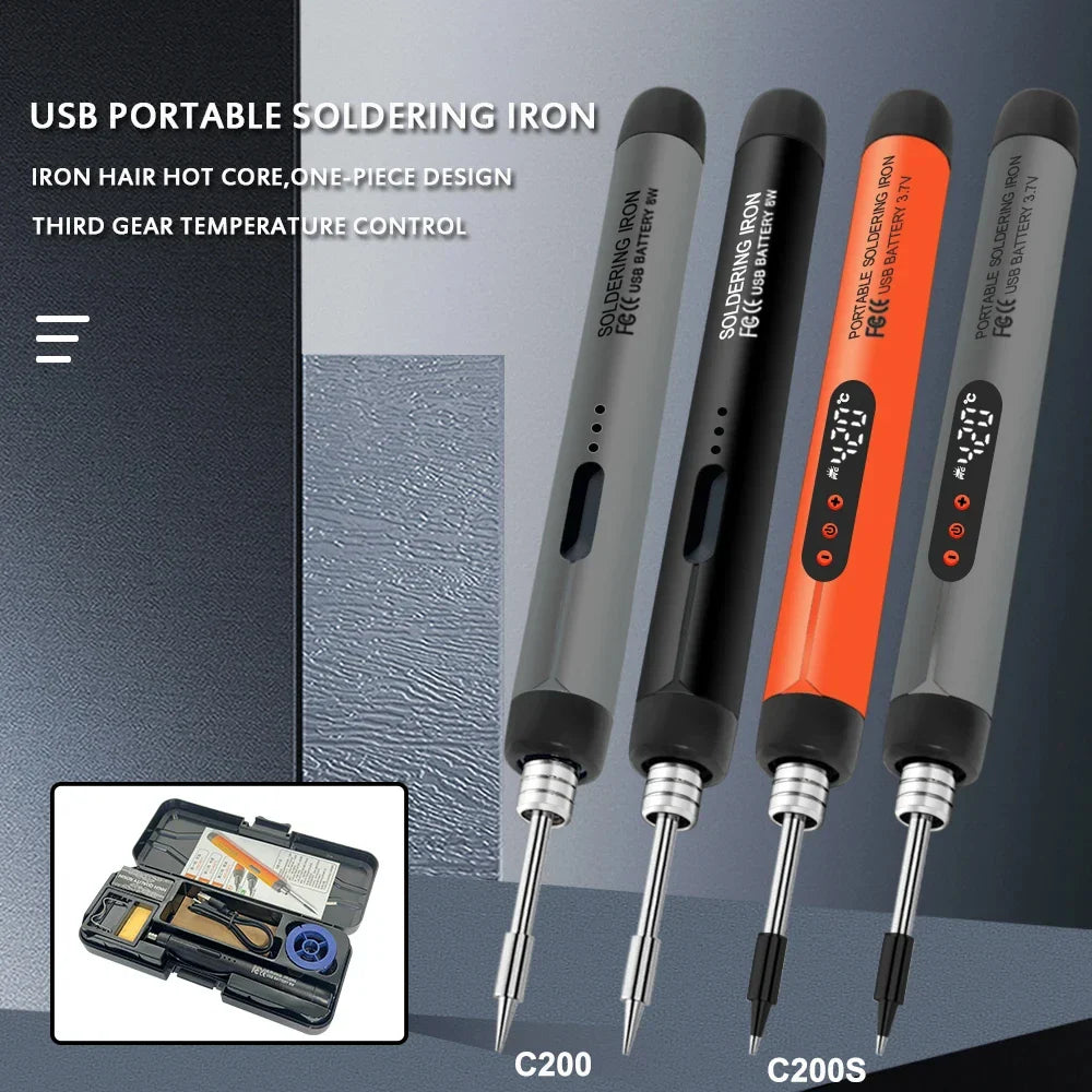 USB Wireless Digital Soldering Iron Kit – Cordless Electric Pen with Adjustable 300–450℃ Temperature
