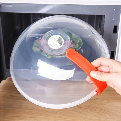 Microwave Food Cover Plate with Vents — Heat-Resistant Splatter Protector Lid, Thickened Clear Anti-Splash Cover for Kitchen Use