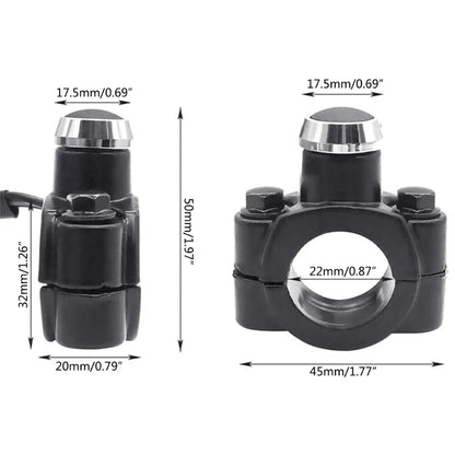 Universal 7/8" Motorcycle Handlebar Switch – Aluminum Alloy Horn, Headlight & Strobe Button