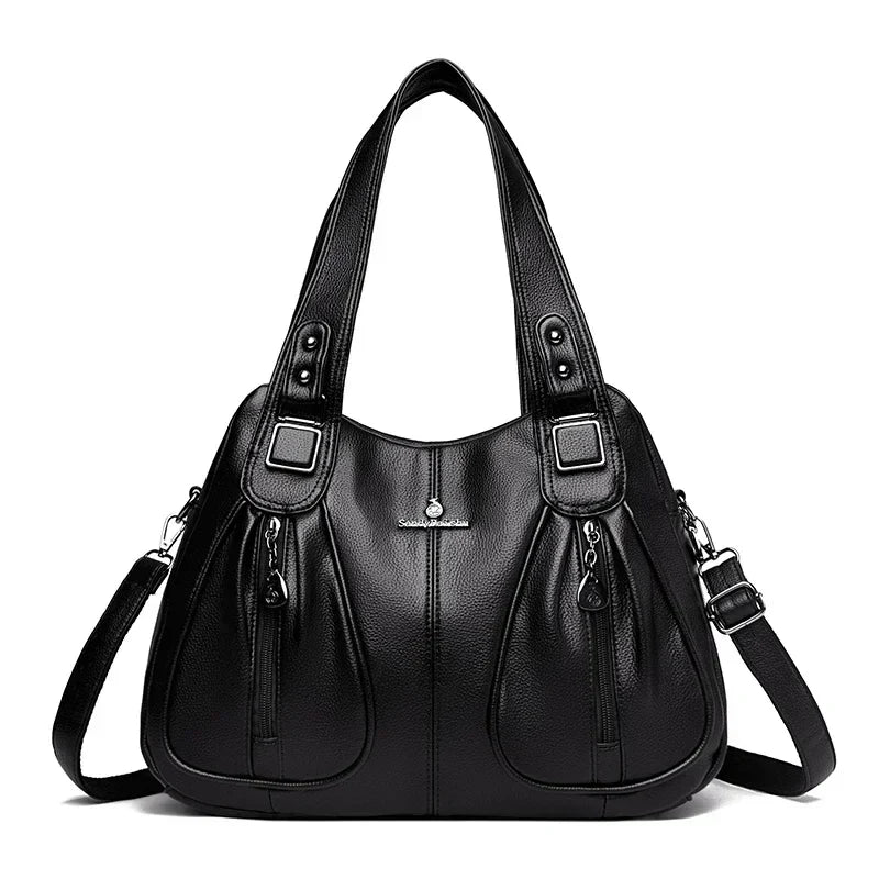 Luxury Women’s Leather Casual Tote Bag – High Quality Large Shoulder & Crossbody Handbag