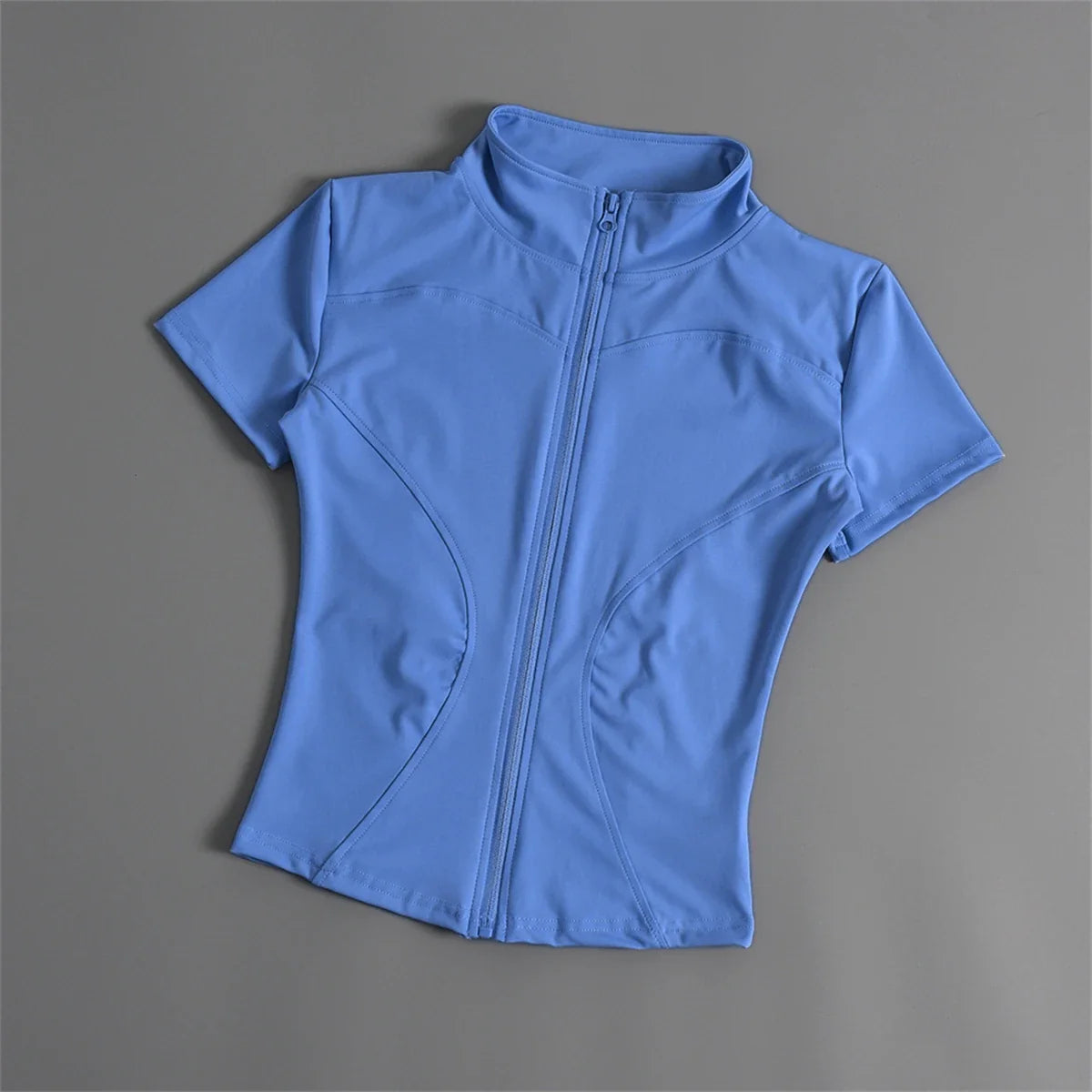 Women’s Casual Slim Fit Short Sleeve Sports Jacket – Zipper Yoga, Running & Cycling Activewear Top for Summer Workout Outfit