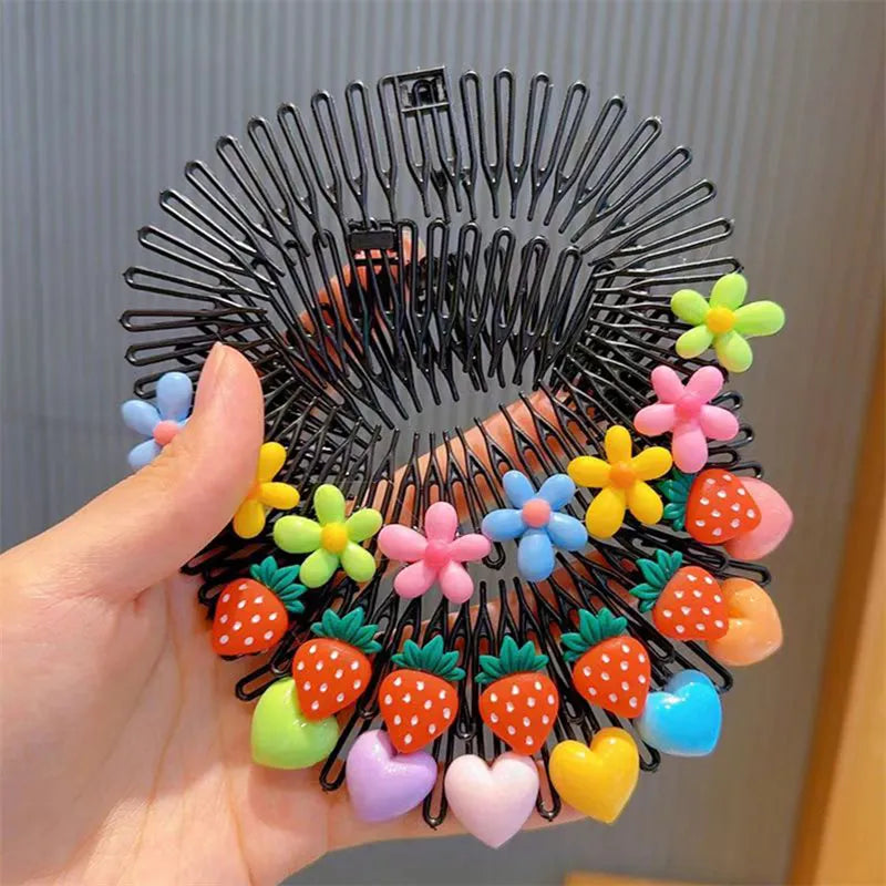 Children's Hair Accessories - Trendy Flower Fruit Alloy Hair Combs & Clips - Sweet Girls' Hairpins for Lovely Hairstyles