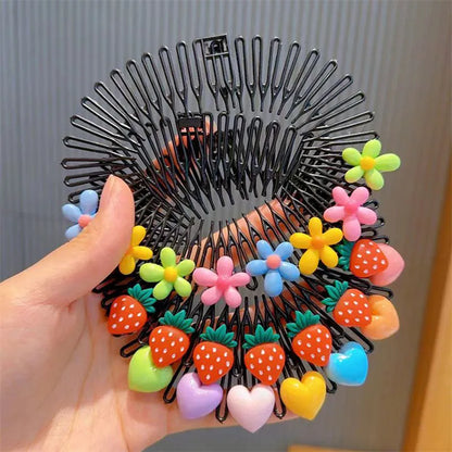 Children's Hair Accessories - Trendy Flower Fruit Alloy Hair Combs & Clips - Sweet Girls' Hairpins for Lovely Hairstyles