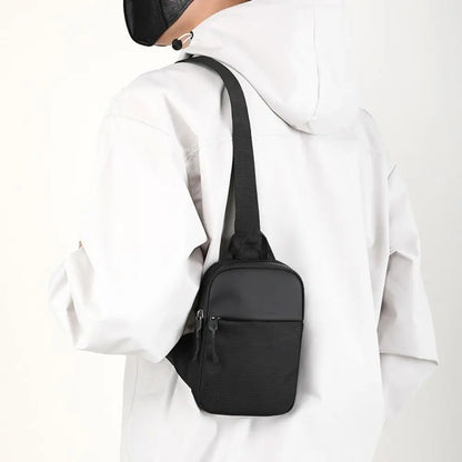 Men’s Small Canvas Chest Bag – Fashion Mini Crossbody Shoulder Sling Bag for Sport & Phone