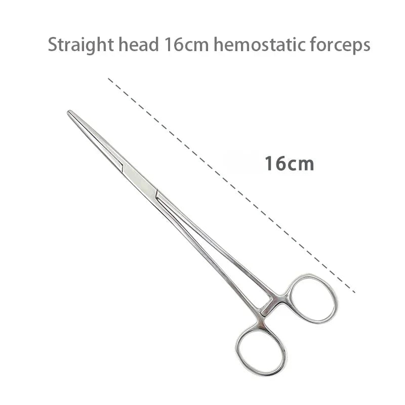 Stainless Steel Hemostatic Forceps – Surgical Locking Clamp Tool, Curved & Straight Tip Fishing Pliers & Medical Hemostat Tool