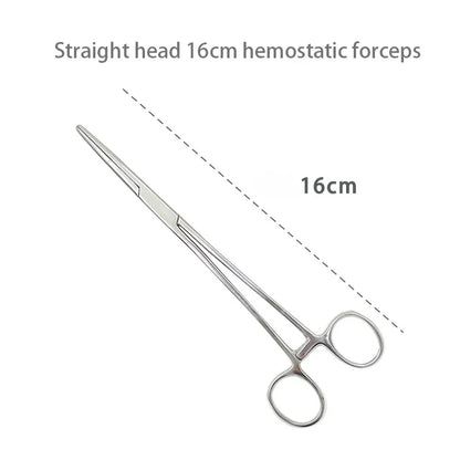 Stainless Steel Hemostatic Forceps – Surgical Locking Clamp Tool, Curved & Straight Tip Fishing Pliers & Medical Hemostat Tool