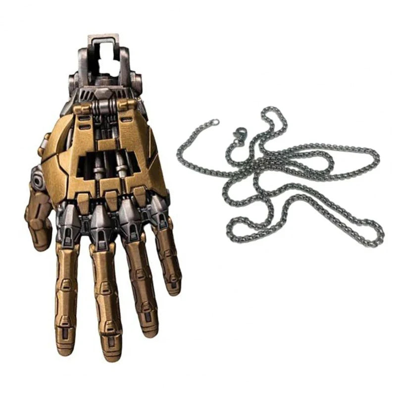 5cm Robot Hand Pendant – Mechanical Bionic Collectible with Movable Finger Joints, Chain Charm Display Ornament & Gift