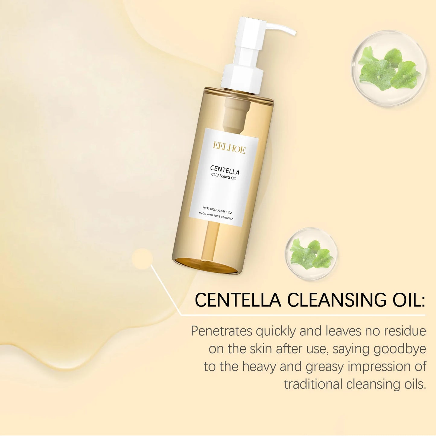EELHOE Centella Cleansing Oil – Moisturizing Facial Makeup Remover for Sensitive Skin, Pore Shrinking & Deep Cleansing