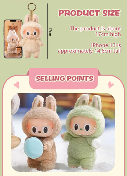 High-Quality Cute Labubu The Monsters Box Toy – Cardiac Macarone Kawaii Figure Model Bag, 1:1 Replica Gift