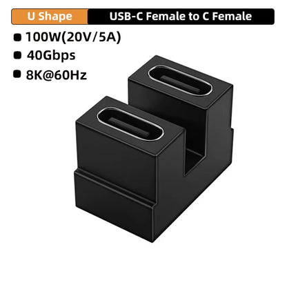 USB4.0 40Gbps 90° Type-C Adapter – 100W Fast Charging & Data Converter for MacBook 8K60Hz