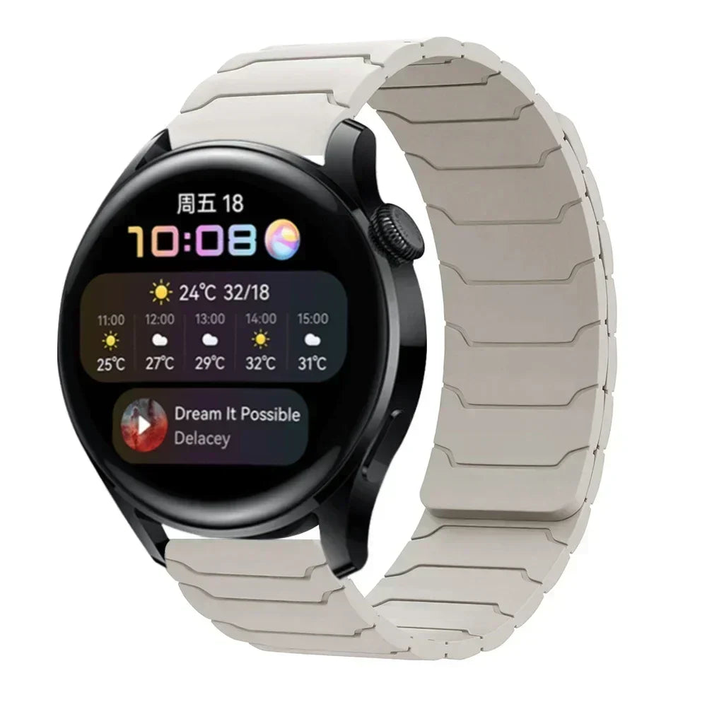 22mm Magnetic Silicone Watch Strap – Replacement Sport Wristband for OnePlus Watch 3/2R/2 & OPPO Watch X/X2/4 Pro 46mm Band
