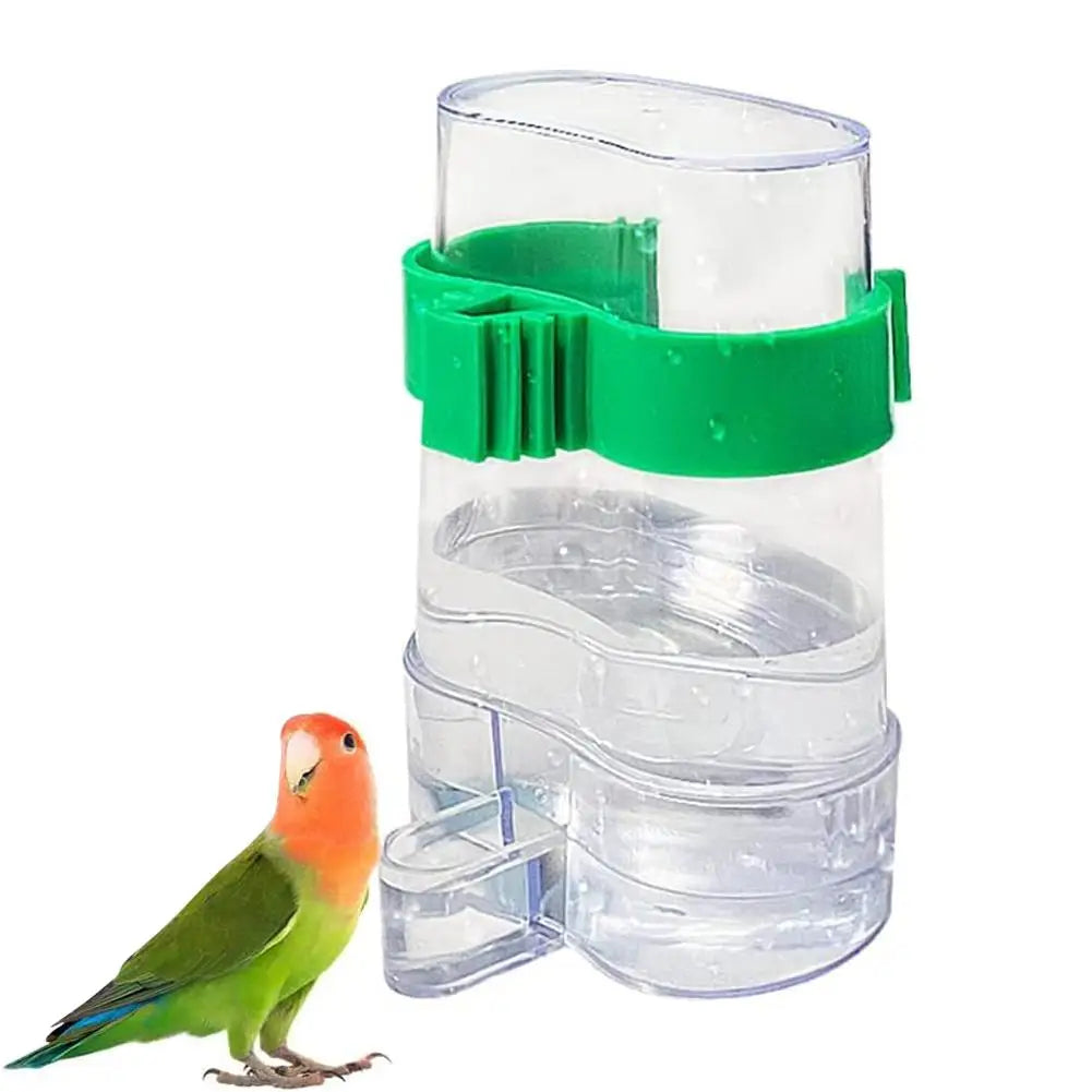 Automatic Bird Water Dispenser - Transparent Cage Drinking Feeder for Budgies, Cockatiels, Lovebirds & Canaries