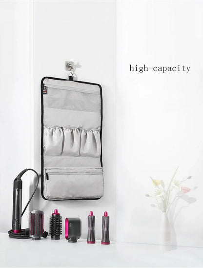 Large Capacity Hair Dryer Case – Dustproof Travel Storage Bag Organizer for Dyson Pre-Styling Dryer & Curling Barrels Pouch