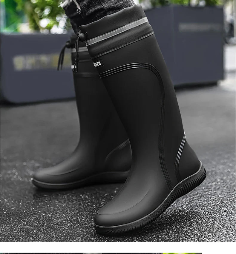 Men’s Waterproof Rain Shoes – Four-Season Non-Slip Soft Sole Outdoor Work & Water Boots