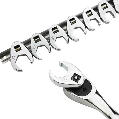 10pcs 3/8" Drive Crowfoot Wrench Set — 10-22mm Metric Open-End Spanners for Torque Wrench