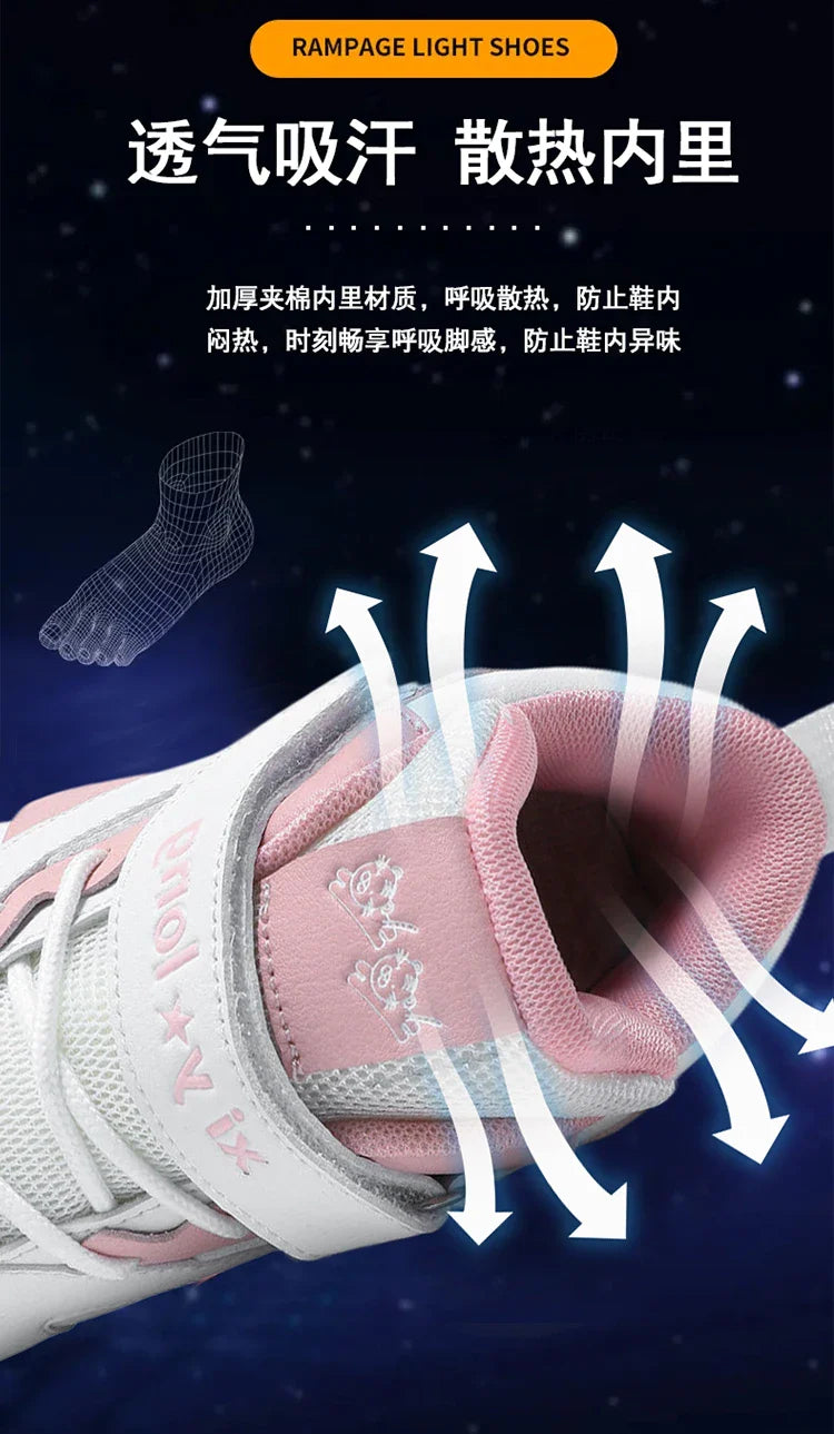 Women's High-Top 4-Wheel Roller Shoes – Fashionable Unisex Pop-Up Sneakers with Wheels, Dual-Purpose Skating & Casual Shoes