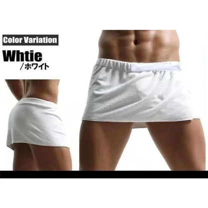 Men’s Absorbent Bath Towel Skirt – Wearable Beach Towel & Swimming Trunks, Anti-Exposure Quick-Dry