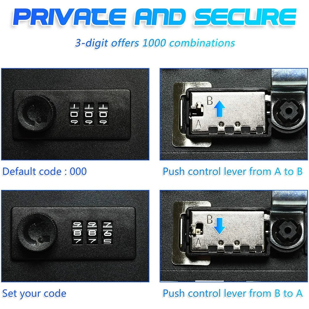 Combination Key Cabinet – Wall-Mounted 20 Key Organizer with Key/Code Lock for Secure Key Storage