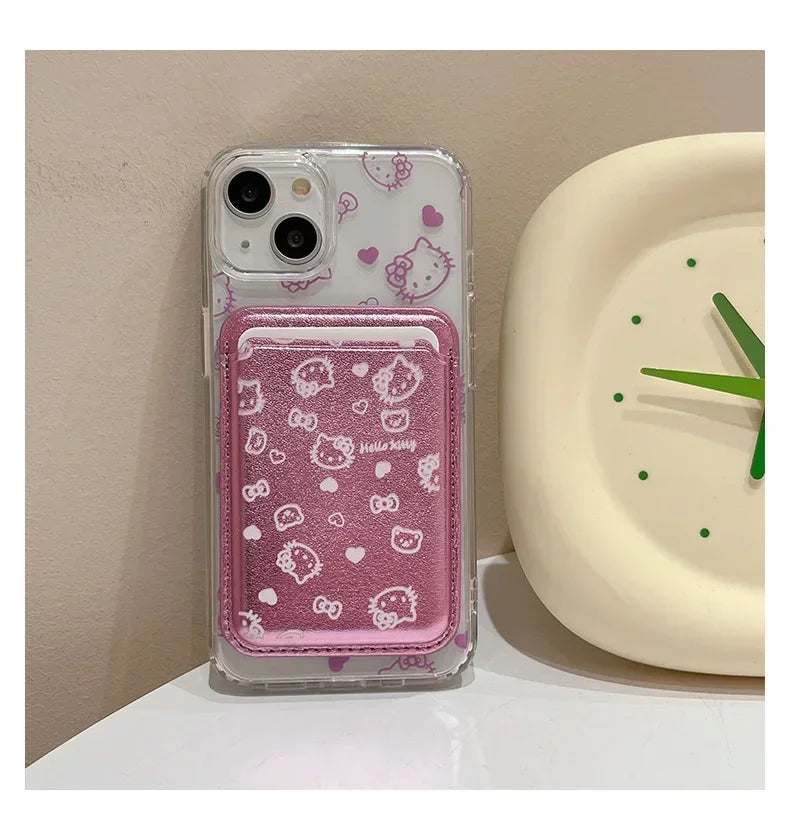 Hello Kitty MagSafe Wallet Case for iPhone 12–16 Pro Max – Cute Sanrio Magnetic Holder with Wireless Charging & Hard Cover