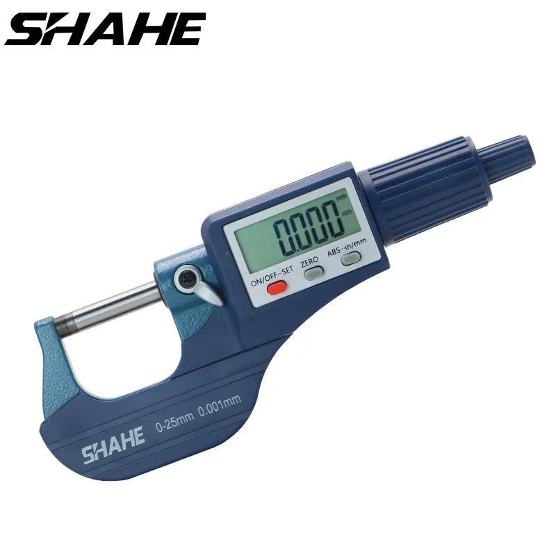 SHAHE 0.001mm Electronic Outside Micrometer — 0-25mm Digital Caliper Gauge for Precision Measurement