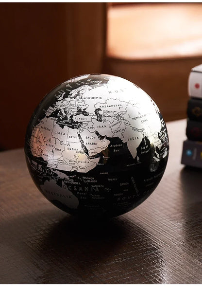 Rotating World Globe with Metal Base – Educational Geography Globe for Children, Classroom Learning Stand