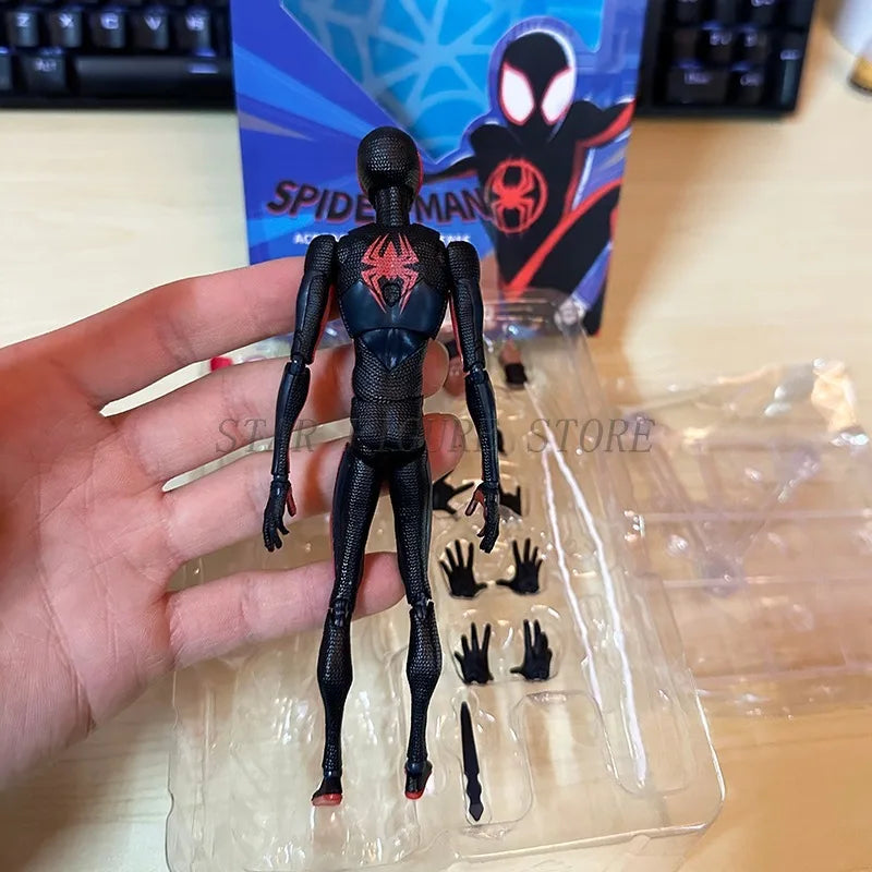 SHF Spider-Man Across the Spider-Verse Miles Morales Figure — 15cm PVC Marvel Collectible Action Toy