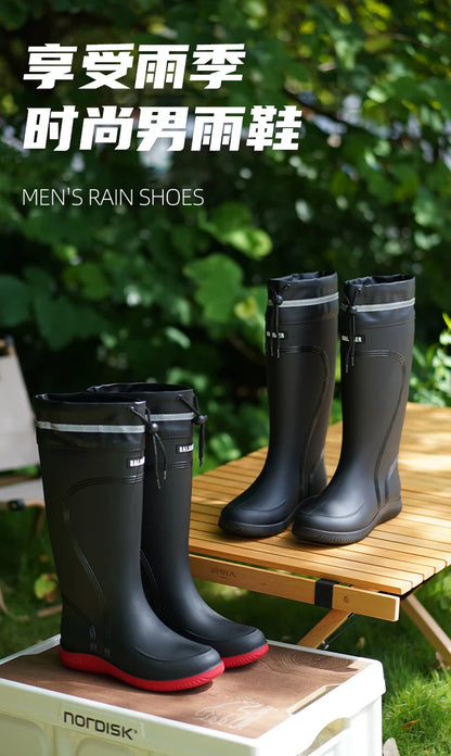 Men’s & Women’s High-End Rain Boots – Waterproof, Non-Slip Short & Mid-Calf Rubber Boots with Drawstring