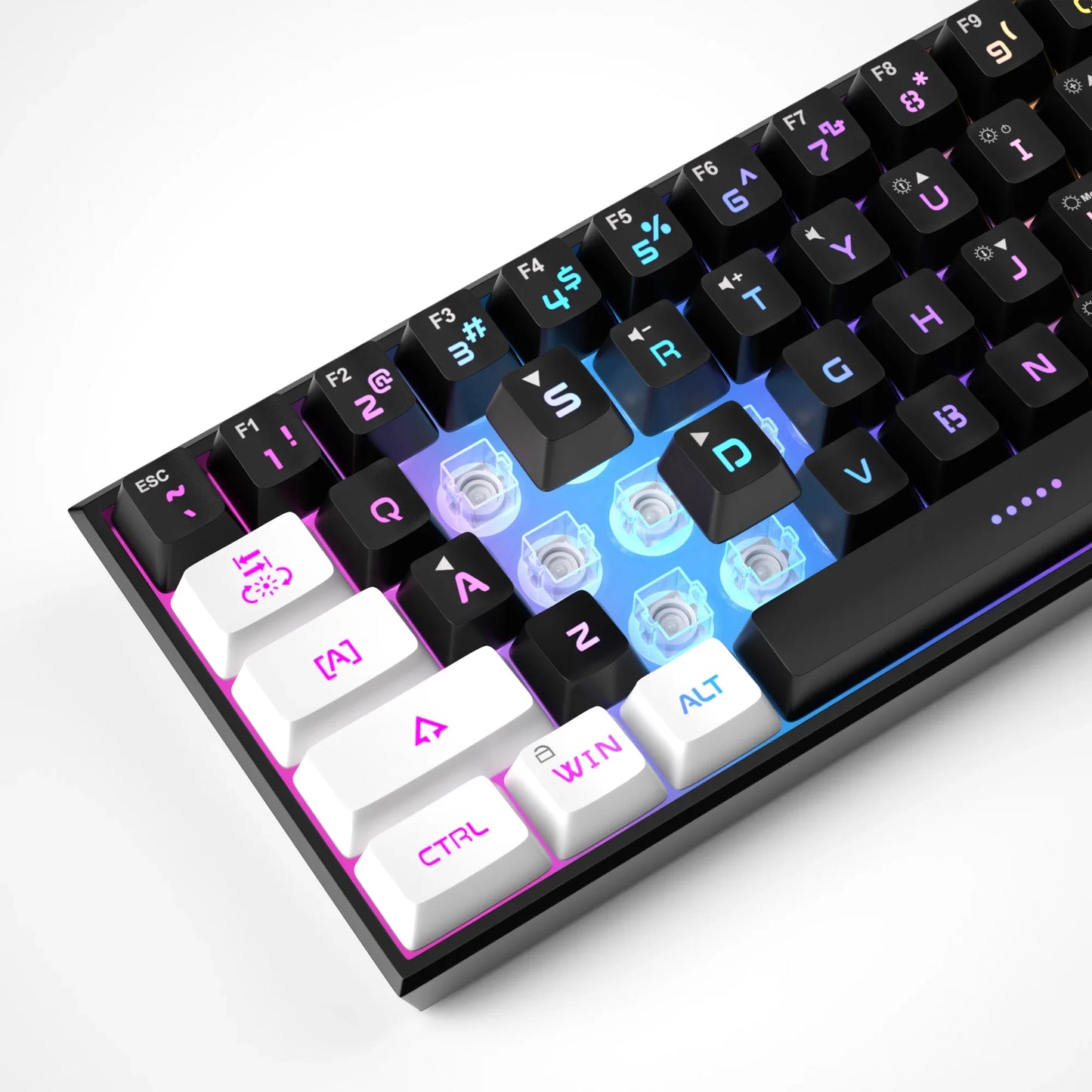 MageGee TS91 60% Compact Wired Keyboard – 61 Key RGB Backlit Portable Membrane Keyboard for Windows PC