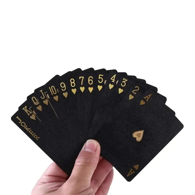 Black Rose Deck Poker — Frosted Waterproof Plastic Playing Cards for Texas Hold’em, Commemorative & Party Game Gift