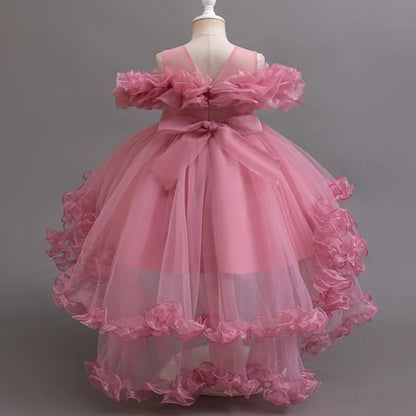 Girls Floral Sequin Princess Dress - Flower Girl Party Dress for Weddings, Birthdays & Christmas