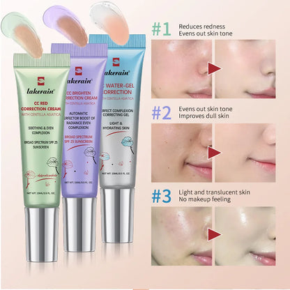 3Pcs/Set CC Cream Centella – Korean Color-Changing Liquid Foundation, Face Base Makeup & Foundation Cream
