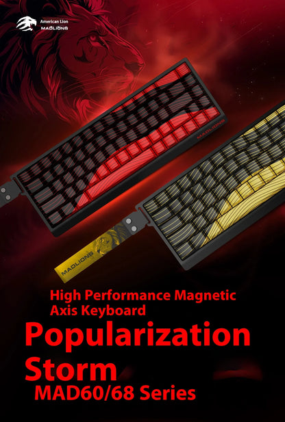 MADLIONS MAD 60/68HE Magnetic Switch Wired Gaming Keyboard – Hot Swap, Rapid Trigger, Customizable PC Gamer Accessory